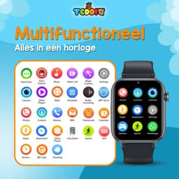 TeddiQ 4G Smartwatch - GPS Kinder Smartwatch - Kinderhorloge - Zwart - Smartwatch Kind - SOS knop - Smartwatch Kinderen — thumbnail 2