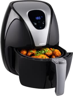 alpina Airfryer 2.4L - Heteluchtfriteuse 1-4 Personen - Air Fryer met Digitaal Touchscreen - Instelbare Temperatuur 80 tot 200 Graden - met Timer Functie - Heteluchtoven 1500W - Zwart — thumbnail 1