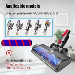 Stofzuigerkoppen met 2 rollers geschikt voor Dyson V7 V8 V10 V11 V15 stofzuiger — thumbnail 2