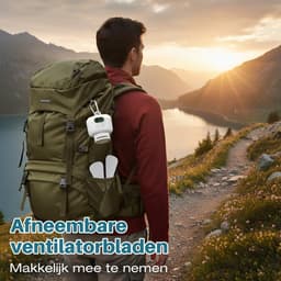 Rosnek Draagbare Campingventilator met LED Lamp - 8000mAh Oplaadbare Tent Ventilator - Compacte Plafondventilator met Afstandsbediening - Outdoor - RV — thumbnail 3