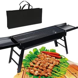 Outdoor BBQ Camping Grill - Houtskoolbarbecue - Draagbaar - Uitklapbaar - Smoker barbecue - Compact Koken - Picknick Barbecue — thumbnail 3