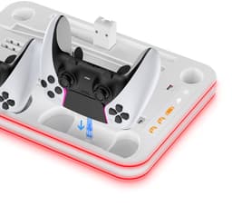 PlayCool all-in-one Multifunctionele RGB Oplaadstation- en Displaystandaard Geschikt voor PlayStation 5/ PS5 Slim/ PS5 Pro (Disc & Digital) & PlayStation Portal (incl. Screen Protector) - DualSense (Edge) controller — thumbnail 5
