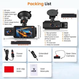Hoogwaardige 4K Dashcam voor Auto en Vrachtwagen - Scherpe Video-opnames — thumbnail 2