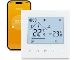 Slimme Wifi Thermostaat voor Elektrische Vloerverwarming met Touchscreen en App Bediening