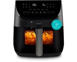 MEDION X20 XL Heteluchtfriteuse (6,6 L, 5 vleesprogramma’s met kerntemperatuursonde, stille DC-motor 1.700 W, 10 programma’s, PFAS-vrij, ILAG coating)