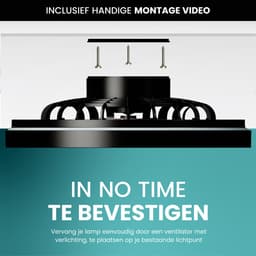 Airking Plafondventilator - Stille Ventilator met Lamp en Afstandsbediening 48,5cm - LED 40W Dimbaar - 3000K-6500K - Zomer en Winterstand Zwart — thumbnail 3
