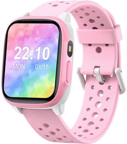 Smartwatch Kinderen – Hartslag – Camera – Stappen – Zaklamp – Roze — thumbnail 1