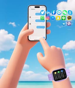 Smartwatch Kinderen – Hartslag – Camera – Stappen – Zaklamp – Paars — thumbnail 2