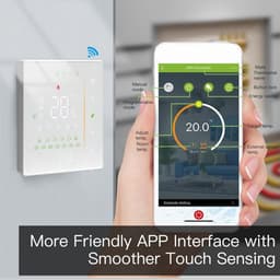 Slimme Thermostaat - Temperatuurregelaar Wifi - Huisverwarming Vloerverwarming - Programmeerbaar Instelbaar - 10x10x6cm - Zwart — thumbnail 5