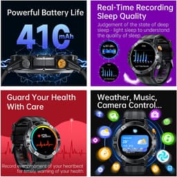 CUBOT C29 Smartwatch - Hartslag, Bloedzuurstof, Slaap Monitoring Smartwatch - 120+ Sportmodi - Muziekspeler - 410 mAh Batterij - Unisex Fitnesshorloge Smartwatch - Android iOS - Zwart — thumbnail 2