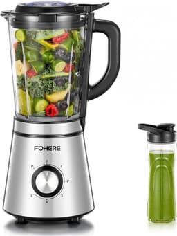 Krachtige Blender - Smoothie Maker - Snelle Maaltijden - Glazen Container - 15 Liter Capaciteit - Zilver — thumbnail 1