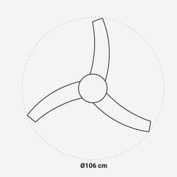 Stil Witte Plafondventilator met Verlichting en Afstandsbediening 106 cm — thumbnail 3