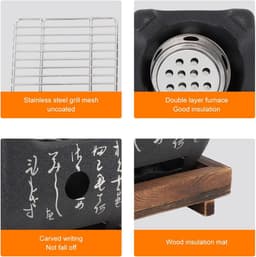 Klein Multifunctioneel Snel Opwarmend Mini Draagbaar Barbecue Stof Hibachi Grill Voor Buiten Kamperen — thumbnail 2
