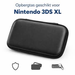 JustValue Case Geschikt voor Nintendo 3DS XL - Opberghoes - Waterdicht Hoesje - Consolehoes - Zwart — thumbnail 4