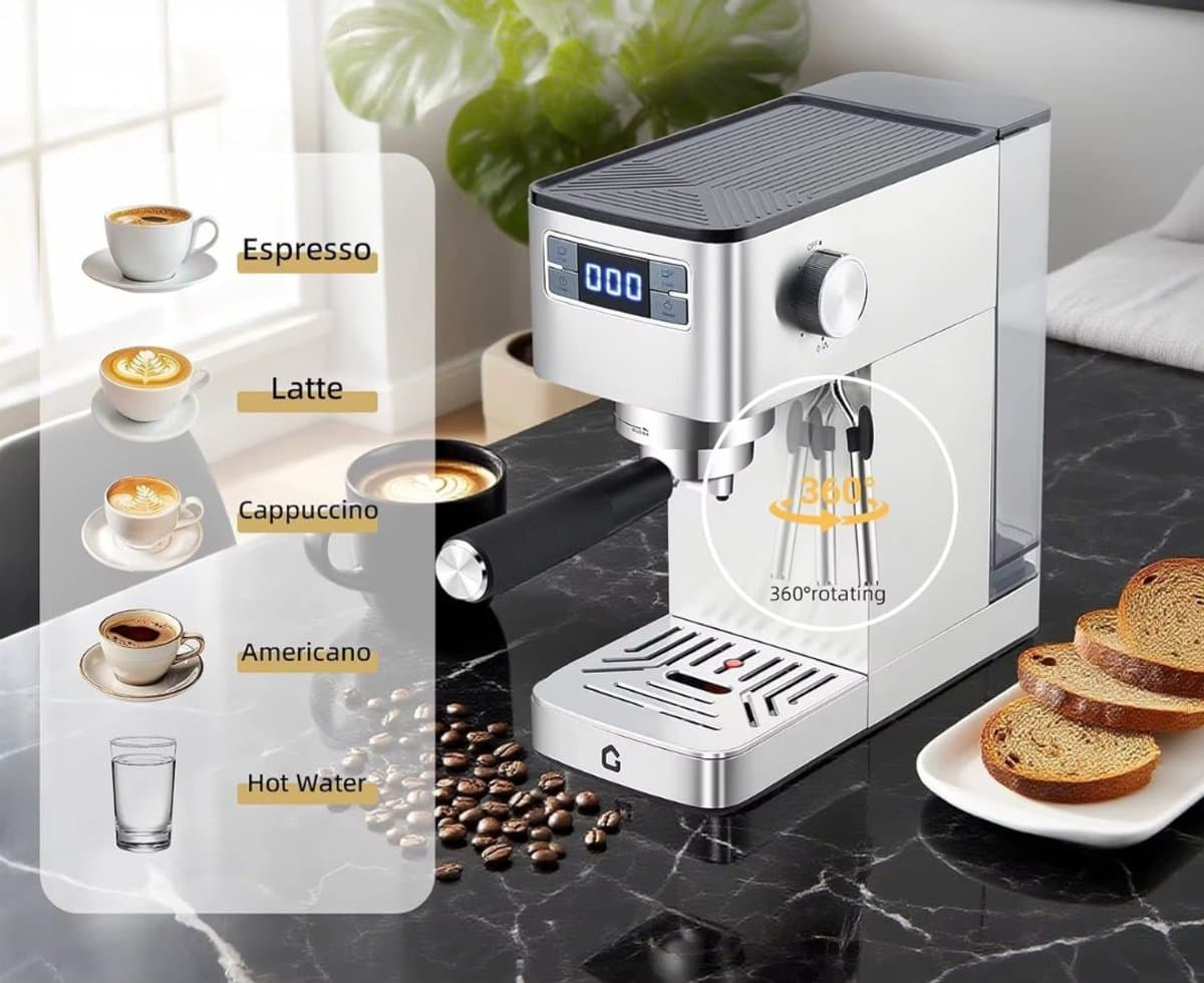 HHHK - Espressomachine - Espresso Machine - Pistonmachines - Melkopschuimer - Koffiemachine - Cappuccino - Espresso - Latte — afbeelding 1