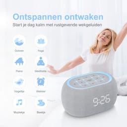 Neveda Digitale Wekker – White Noise Machine met Geluiden – Nachtlamp licht & Bluetooth Speaker – Brown Noise Machine - Voor Slaapkamer, Baby, Kinderen & Volwassenen — thumbnail 3