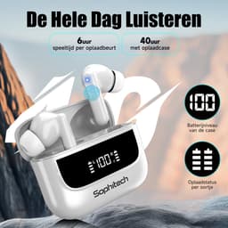 SophiBuds Pro - Draadloze Oortjes Bluetooth - Oordopjes Draadloos met ANC & ENC Noise Cancelling - Bluetooth Oordopjes Universeel - Geschikt als Earpods - BT 5.4 - Wit — thumbnail 3