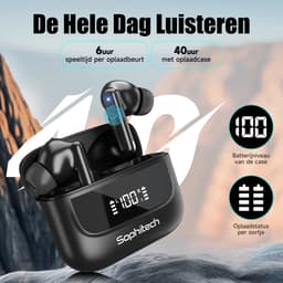 SophiBuds Pro - Draadloze Oortjes Bluetooth - Oordopjes Draadloos met ANC & ENC Noise Cancelling - Bluetooth Oordopjes Universeel - Geschikt als Earpods - BT 5.4 - Zwart — thumbnail 3