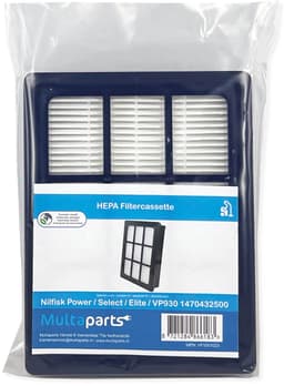Multaparts® HEPA H12 Filter geschikt voor Nilfisk | Afmetingen: 12 x 15,7 x 3 cm | O.a. geschikt voor Nilfisk Power, Select, Elite serie | Alternatief voor 1470432500 — thumbnail 2