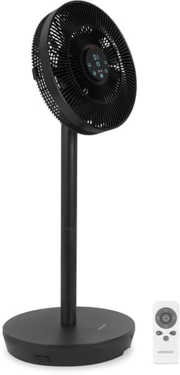 VONROC BREEZE Draadloze Ventilator – Fluisterstil (<44 dB) – 24 snelheden – lichtgewicht en draagbaar - 3 windmodi: Natuurlijk, Slaap, Normaal – Modulair: tafelventilator én vloerventilator – Luxe touchdisplay – Incl. afstandsbediening – Zwart — thumbnail 1