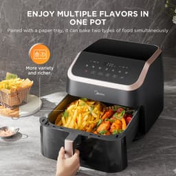 Midea Air fryer MF-CY85K - Large Air fryer with See Thru Window - XXL Airfryer - 8.5 L - 10 preset menu' s - Instelbare timer 1 tot 60 minuten - Doorkijkluik - Ingebouwde verlichting — thumbnail 3