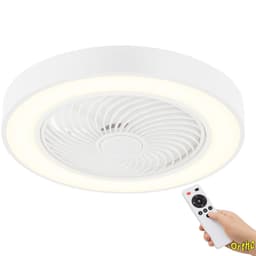Ortho® - Plafondventilator - Plafondlamp - LED verlichting - LED fan - Zomer- en winterstand - Met afstandsbediening - Wit — thumbnail 1