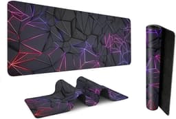 Gaming muismat XXL - antislip - stijlvolle geometrische print - extra breed - stabiele grip - glad - zacht - stabiliteit - bescherming - professionele randnaden - gaming accessoire - comfortabel - nauwkeurig - microtextuur - maximle grip — thumbnail 4