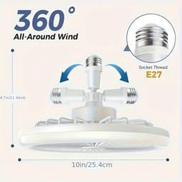 Livano Plafondventilator - Met Verlichting - Plafond Ventilator - Met Lamp - Plafonniere Met Ventilator - Met Licht - 25cm — thumbnail 2