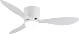 Nivard Plafondventilator - Met Verlichting - Plafond Ventilator - Met Lamp - Plafonniere Met Ventilator - Met Licht - Wit - 105cm — thumbnail 1