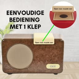 OER Muziekspeler - Simpele Bediening Met 1 Knop - Voor Senioren met Dementie - Dementie Hulpmiddel - Muziek en Dementie - 4GB Geheugen - Walnoot — thumbnail 3