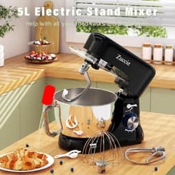 RFWR® Stille keukenmachine met 5L roestvrijstalen kom en 8 snelheden — thumbnail 2