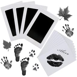 Baby hand- en voetafdrukset, 4-delige baby voetafdrukset, baby afdrukset voor pasgeborenen, pootafdrukset hond, pootafdrukset kat, Clean Touch inktkussen voor babyshowers — thumbnail 4