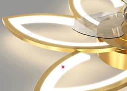 6 Sterren Plafondlamp Met Ventilator - Goud - Met Afstandsbediening - Smart lamp - Dimbaar Met App - 6 Standen Ventilator - Woonkamerlamp - Moderne lamp - Plafoniere — thumbnail 2
