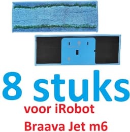 8 x Wasbare dweildoeken voor dweilrobot - maat: 28 cm x 10.4 cm - accessoires compatibel met Braava Jet M6 - iRobot - vervanging van hoge kwaliteit - microvezel - dweilpads - dweilrobot - Passen niet op de elektrische dweilen. — thumbnail 1