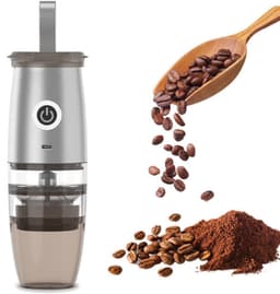 Upgrade draagbare braamkoffiemaler, elektrische koffiebonenmaling, instelbare braammolen met 5 precieze maalstanden voor druppel-/espresso-/French presses — thumbnail 1