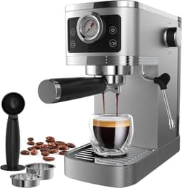 DailySupplies® Espressomachine - Koffiezetapparaat - Koffiemachines - Zilver + Zwart — thumbnail 1