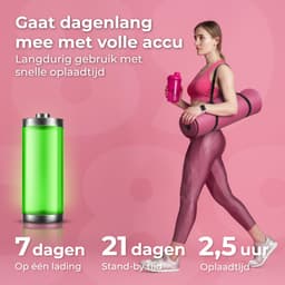 Nuvance Smartwatch Heren & Dames met Bluetooth - 45mm - Geschikt voor alle Smartphones - Stappenteller & Hartslagmeter - Roze — thumbnail 4