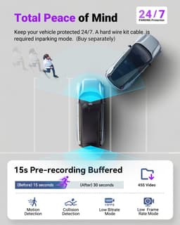 Vantrue S1 Pro Max 4K+4K Dashcam Voor- en Achterkant, Dual 2160P Dashcam met STARVIS 2 HDR PlatePix™ Nachtzicht, 5GHz WiFi, GPS-snelheid, 24/7 Parkeermodus, ADAS/BSD, Optionele LTE, Ondersteunt tot 1TB Max — thumbnail 4