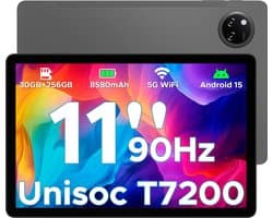 DOOGEE Tab A9 Pro+ - Tablet - 30GB RAM (6GB+24GB) - 128GB ROM(TB/TF)- 11Inth 90Hz HD+ - 8580mAh - Android 15 - Unisoc T7200 - Dual Speakers - Grijs