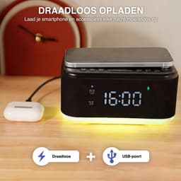 Swiftvein Rise Digitale Wekkerradio - Wekker voor Kinderen en Volwassenen - Reiswekker met Alarm Klok - Klokradio voor Slaapkamer — thumbnail 5