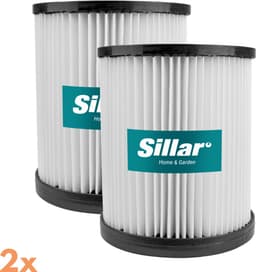 Sillar, set 2 stofzuigerfilters, wasbaar, van stof, anti-allergeen, geschikt voor Parkside PWD 12, 20, 25, 30, 35, PNTS 1400 H4, STIHL SE 33, vervanging voor filters 91096424, SE017035900, 15,6 x 14 x 9,9 cm — thumbnail 1