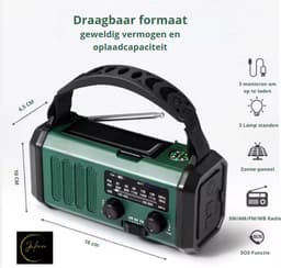 Noodradio - 20.000 mAH - Powerbank - 2025 Versie - FM AM Radio - Opwindbare Wereldontvanger - Zonne-energie - Betrouwbare Noodvoorziening - Handmatig oplaadbaar - Noodradio Camping, Overleven & Rampen - Weerstation, USB, SOS Alarm - Emergency Radio — thumbnail 5