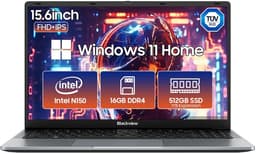 Blackview AceBook 6 Laptop - 15,6 inch Full HD - 16 GB RAM - 512 GB SSD - Intel N150 - Windows 11 Notebook - UHD Graphics - Grijs — thumbnail 1