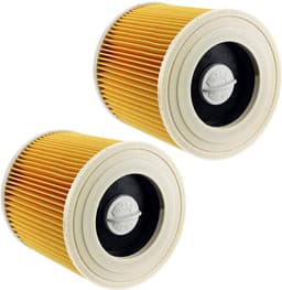 Patroonfilter - 2 Stuk - nat- en droogfilter - Geschikt voor Karcher WD3/NT18/20/38/1- Geschikt voor voor HEPA-filter WD2/MV2/3 stofzuiger filter katoen - geel — thumbnail 1