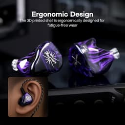 Kiwi Ears Quartet - Hybrid In-Ear Monitor - 2DD+2BA Drivers - Purple — thumbnail 3