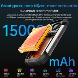 OSCAL PILOT 1 Smartphone - 6.67 Inch - 16GB RAM - 256GB ROM - 15000mAh - Onbreekbare Smartphone - 50MP+32MP - Android 14 - NFC - GPS - Zwart — thumbnail 5
