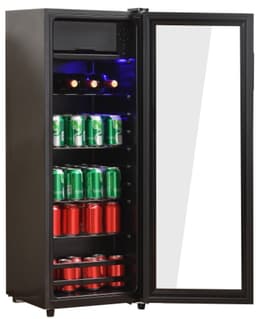 128lmini koelkast, 8l kast+120L koelkast, bevat 94 doses limonade, water, bier of wijn. Ruis -laag werking, compressor koelsysteem, energie -efficiënt, verstelbare planken, blauw — thumbnail 1