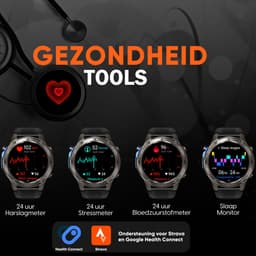 Synyq GPS Pro - GPS Smartwatch Heren - 51mm - AMOLED Scherm - 4 Bandjes - 5ATM Waterdicht - Belfunctie - 170+ Sportmodi - Stappenteller - Hartslag, Slaapmeter - Smartwatch Heren - Horloge Heren - Sport Horloge - IOS & Android — thumbnail 2