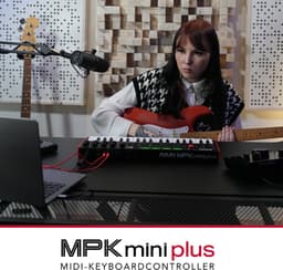 Akai Professional MPK Mini Plus - USB MIDI-keyboardcontroller met 37 minitoetsen, 8 MPC-pads, sequencer, MIDI/CV/Gate I/O, muziekproductiesoftware en Native Instruments Sound Package — thumbnail 5
