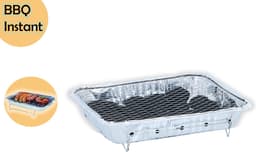 Wegwerpbarbecue 4 stuks – Instant BBQ met 600g Houtskool – Voor 8 Personen – Ideaal voor Balkon, Tafel en Picknick — thumbnail 4